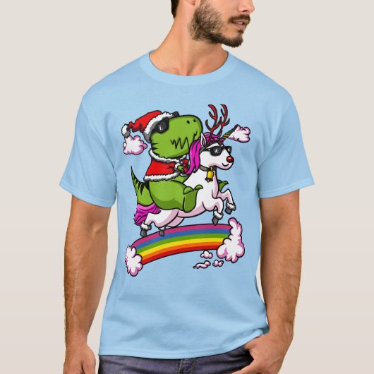 T-shirt Dinosaure Père Noël de T-Rex de Noël montant la (Devant)
