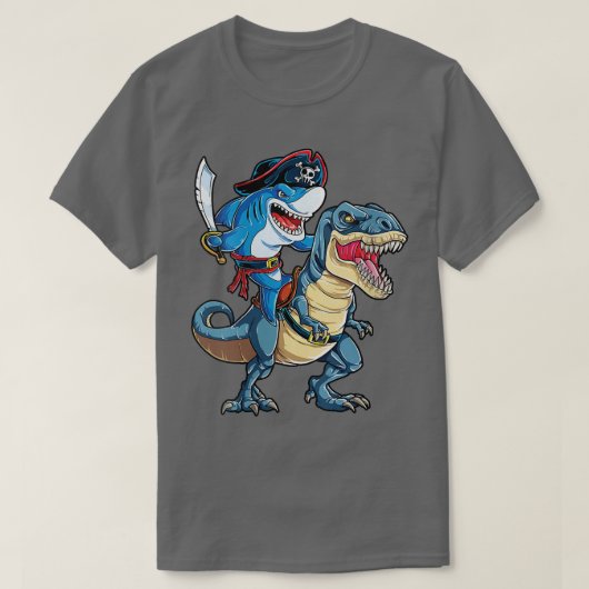 T-shirt Dinosaure pirate de requin d'Halloween pour femmes (Design devant)