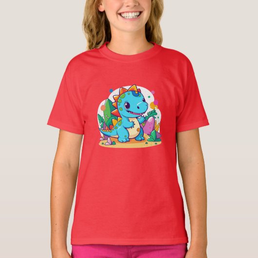 T-shirt Dinosaure pour bébé mignon (Devant)