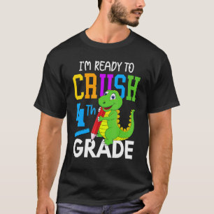 T-shirt Dinosaure Retour à l'école Je suis prêt à écraser 