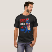 T-shirt Dinosaure Rex Drapeau Américain 4e De (Devant entier)
