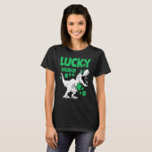 T-shirt Dinosaure Rex Lucky Saurus Saint-Patrick Irlande (Devant entier)