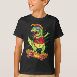 T-shirt Dinosaure skater cool planche à roulettes T Rex da