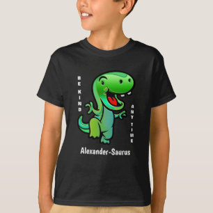 T-shirt Dinosaure souriant Vert Soyez gentil