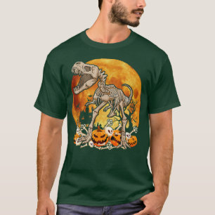 T-shirt Dinosaure Squelette Citrouille Avec Coût D'Hallowe
