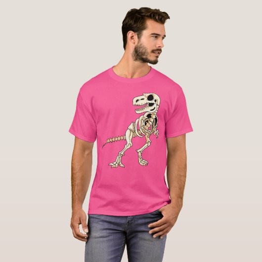 T-shirt Dinosaure Squelette T Rex Dino Fossil Paléontologi (Devant entier)