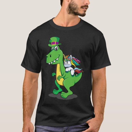 T-shirt Dinosaure St Pat Rex heureux (Devant)