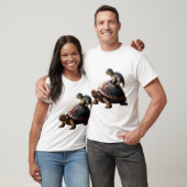 T-shirt dinosaure sur tortue (Unisexe)