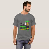 T-shirt Dinosaure Sur Train St Patrick's Day Train Irlanda (Devant entier)