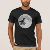 T-shirt Dinosaure sur un vélo dans le ciel avec la lune (Devant)