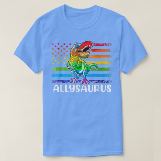 T-shirt Dinosaure T Re Lgbt Gay pride Drapeau Allysaurus A (Design devant)