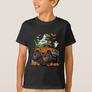 T-shirt Dinosaure T-rex conduisant un camion monstre Hallo