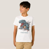 T-shirt Dinosaure t-rex personnalisé cadeau d'anniversaire (Devant entier)
