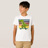 T-shirt Dinosaure T-Rex skater (Devant entier)