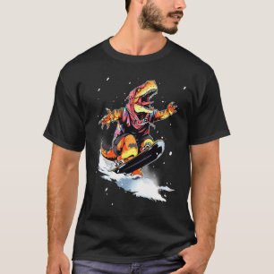 T-shirt Dinosaure T-rex Snowboard Planche à neige Snowboar