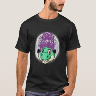 T-shirt Dinosaure vert Dinosaure poils chiche avec araigné