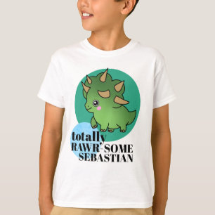 T-shirt Dinosaure vert magnifique avec cercles