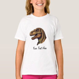 T-shirt Dinosaure vert rouge personnalisé T-Rex Tyrannosau