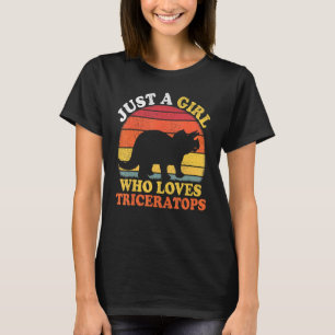 T-shirt Dinosaure Vintage Juste Une Fille Qui Aime Tricéra