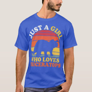 T-shirt Dinosaure Vintage Juste Une Fille Qui Aime Tricéra