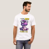 T-shirt Dinosaure violet drôle Je chuchote WTF à moi-même (Devant entier)