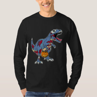 T-shirt Dinosaure zombie Halloween avec pumkin Trex