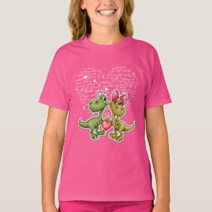 T-shirt Dinosaures amusants Saint-Valentin