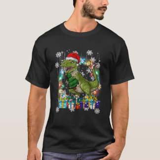 T-shirt Dinosaures Arbre Lumière Noël Noël