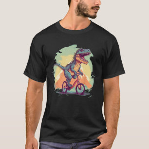 T-shirt Dinosaures avec pédale et roue pour vélo