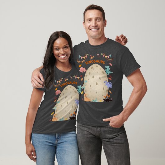 T-shirt Dinosaures d'aquarelle adorable avec gros Oeuf Din (Unisexe)