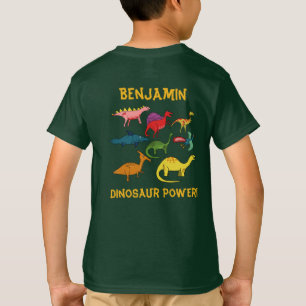 T-shirt Dinosaures de dessin animé colorés avec nom person