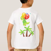 T-shirt Dinosaures et ballons d'anniversaire sur mesure (Dos)