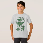 T-shirt Dinosaures géométriques (Devant entier)