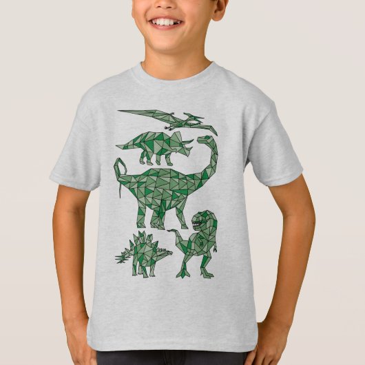 T-shirt Dinosaures géométriques (Devant)