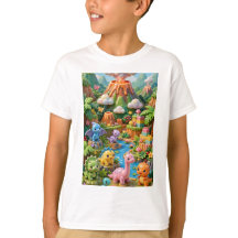 Dinosaures Kawaii Jungle Volcan Vertical