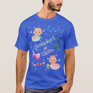 T-shirt Dinosaures ou poupées pour révélation de sexe chez