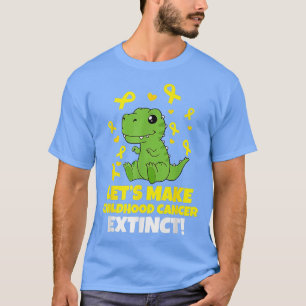 T-shirt Dinosaures Ruban Or Faisons du Cancer de l'Enfance