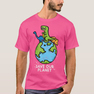 T-shirt Dinosaures Sauvez Notre Planète Jour des terres mi