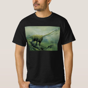 T-shirt Dinosaures Vintage, Brachiosaure Nageant dans l'Oc