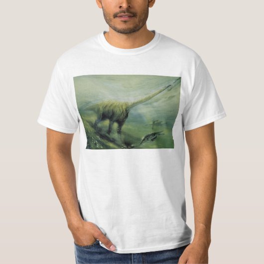 T-shirt Dinosaures vintages, Brachiosaurus Nager dans l'oc (Devant)