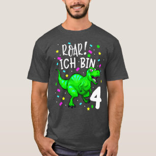 T-shirt Dinosaurier Kinder 4 Geburtstag Dino TRex Jungen