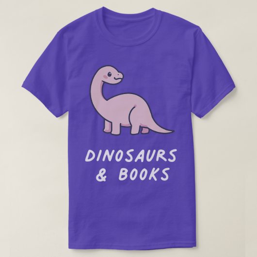 T-shirt Dinosaurs & Books Kawaii Lover Anime Pastel Goth A (Design devant)