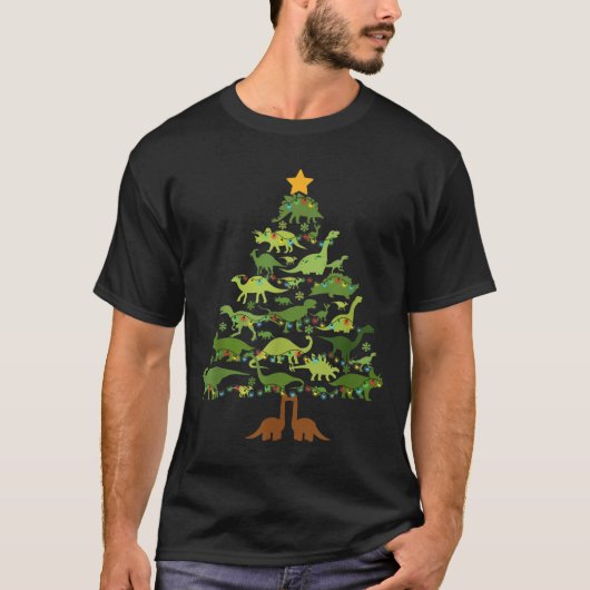 T-shirt Dinosaurs Christmas Kids Christmas Tree Funny Love (Devant)