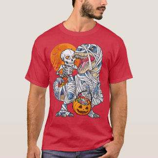 T-shirt Dinosaurs for boys s Skeleton Riding Mummy Pumpkin