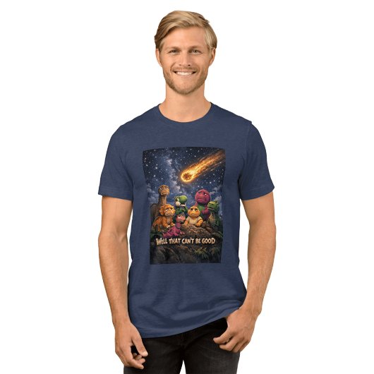 T-shirt Dinosaurs Looking Up at Incoming Meteor