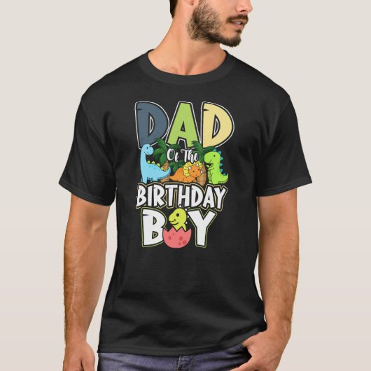 T-shirt Dinosaurs Theme Birthday Dad Of The Birthday Boy D (Devant)