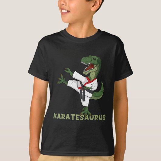 T-shirt Dinosaurus Karaté Drôle Karatesaurus T-rex Graphiq (Devant)