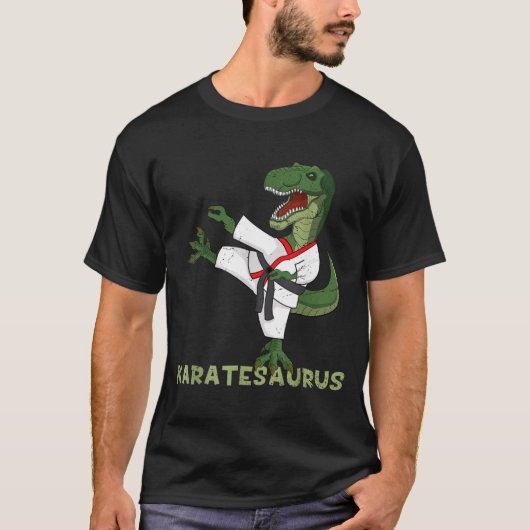 T-shirt Dinosaurus Karatéka Drôle Karatesaurus T-Rex Graph (Devant)
