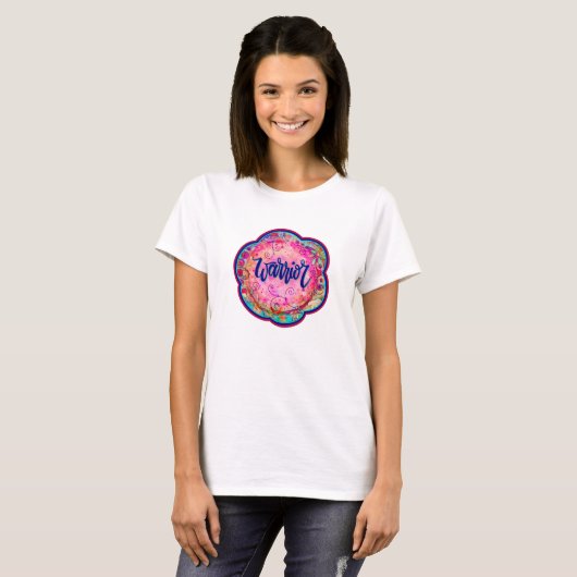 T-shirt d'inspiritisme rose et guerrier (Devant entier)