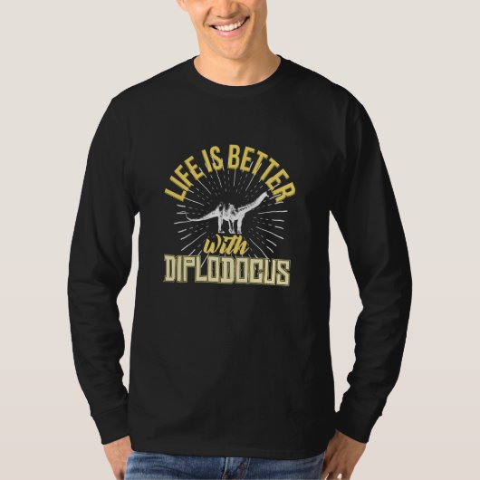 T-shirt Diplodocus Dinosaure Présent Cool (Devant)